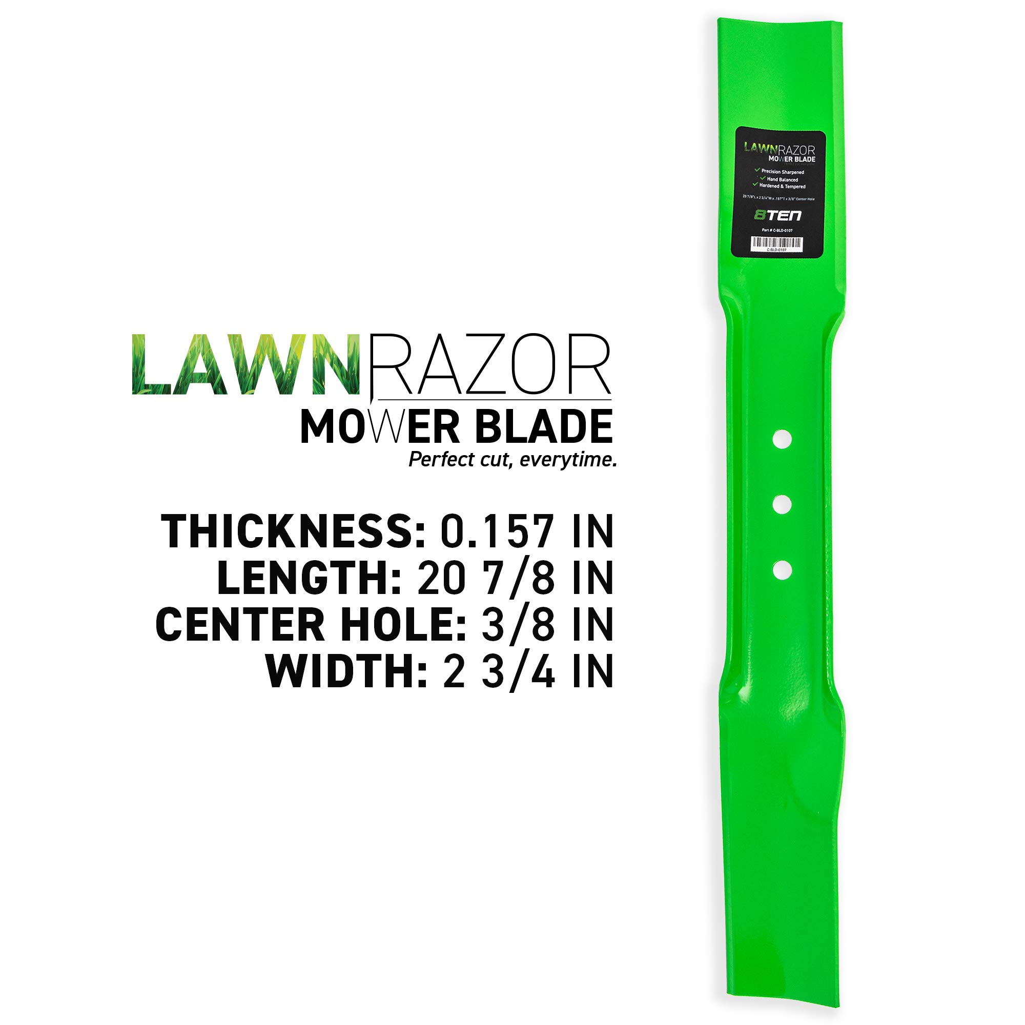 8TEN LawnRAZOR - Juego de cuchillas para cortacésped Snapper de 21 pulgadas 1-7002 1-9645 1-9710 7019795 7026691 7019795BMA (elevación alta)