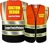 Vista 11 de BeautyWill Chaleco de Seguridad con Logo Personalizado Clase 2 Chaleco Reflectante de Alta Visibilidad Chaleco de Construcción Transpirable