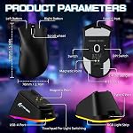ATTACK SHARK V3 PRO Ultraléger sans fil 62g Esports Souris de jeu-Black RGB Dock de charge magnétique,1K Polling-25K DPI-PAW3311 Capteur Wired/BT/2.4Ghz programmable,BK52820 IC pour PC Jeu d'ordinateur portable Mac
