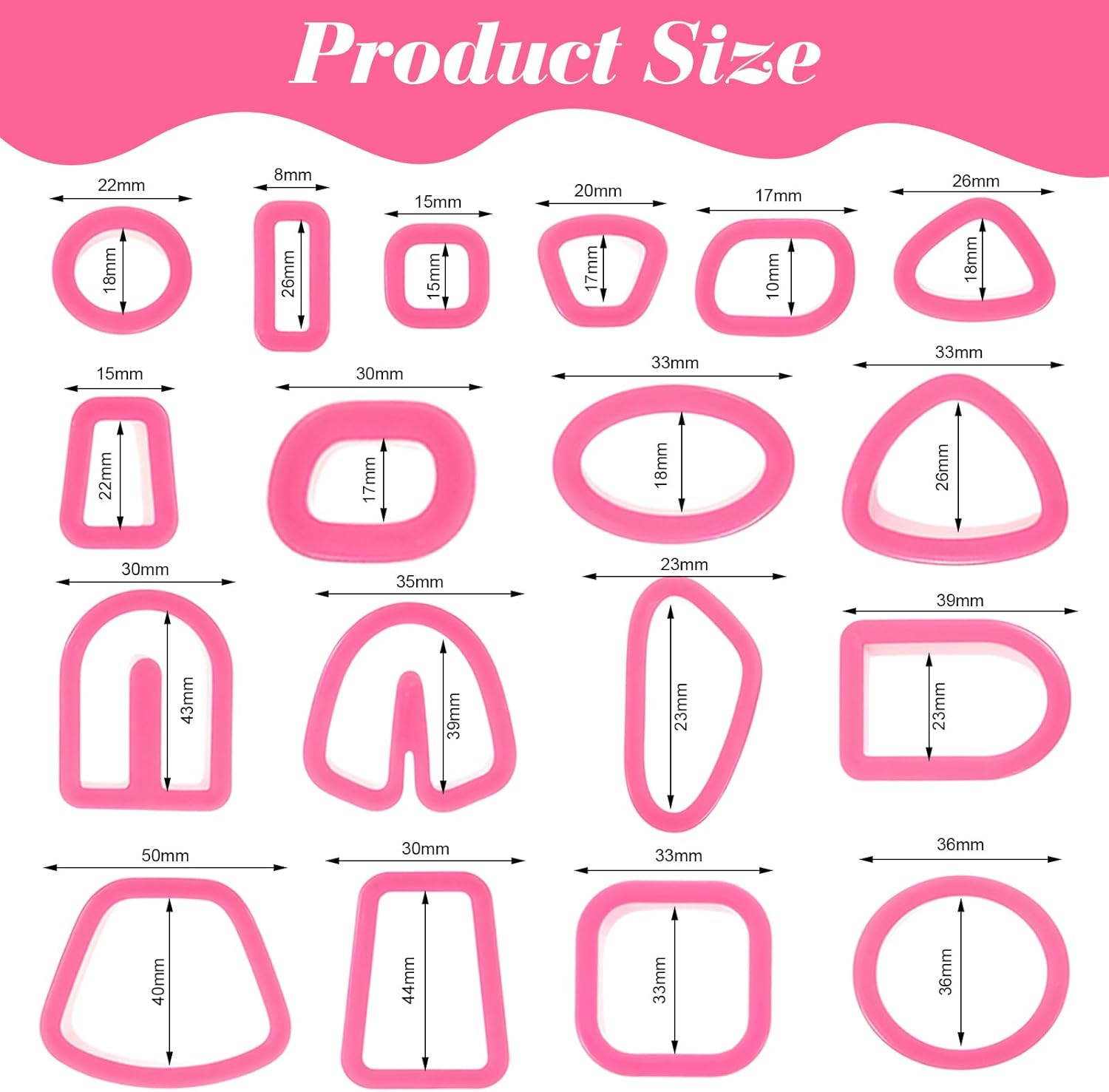 18 Pcs Polymer Clay Cutters, Clay Cutters for Polymer Clay Jewelry Variety Shape Clay Earring Cutter, Basic Jewelry Making Tools for Polymer Crafts - Image 5