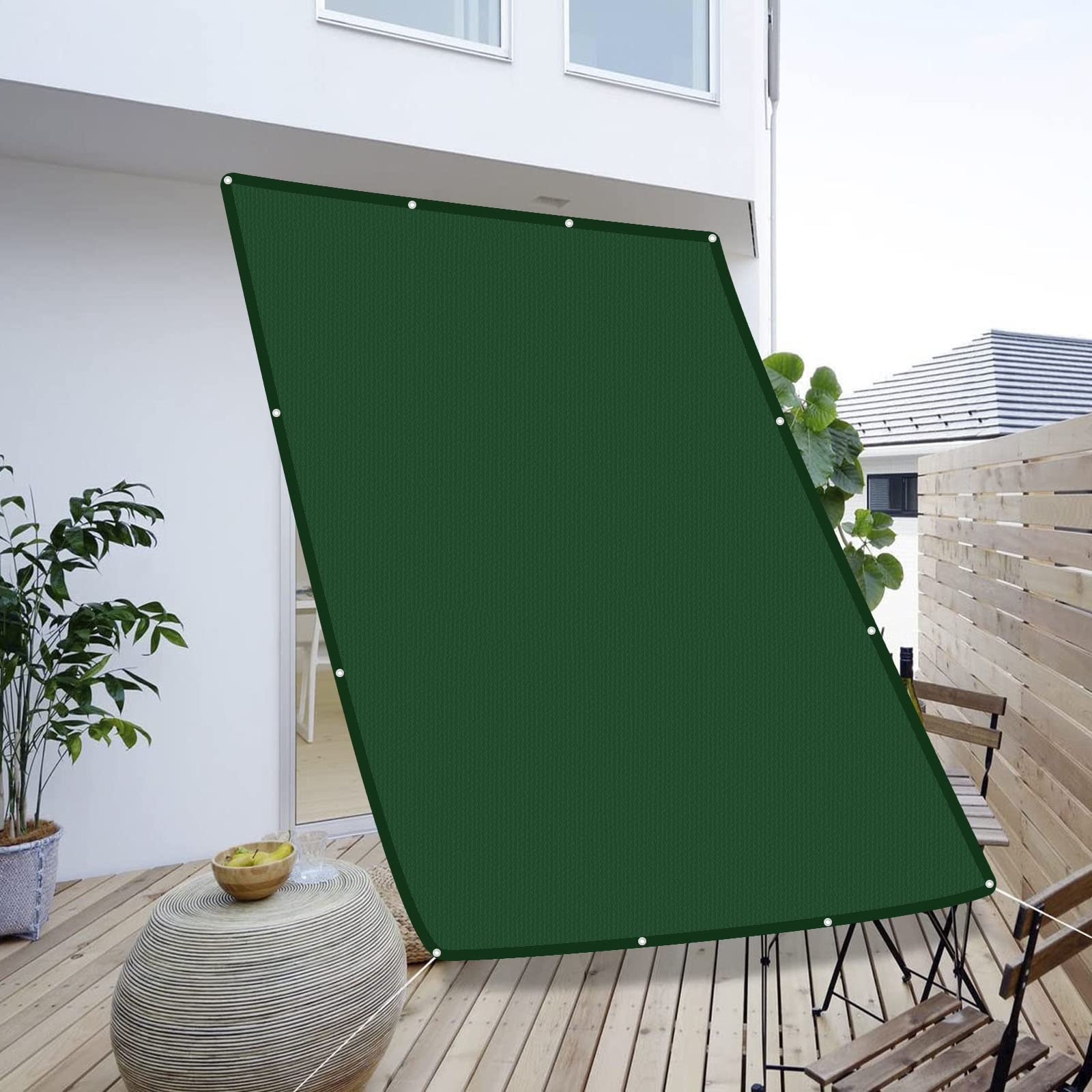 Rechteckig Sonnensegel 1.6 x 2.2 m Sonnenschutz Wasserdicht UV Sonnenschutz rechteckig mit Spannseilen mit Befestigungs Kit für Garten Terrasse Camping, Dunkelgrün