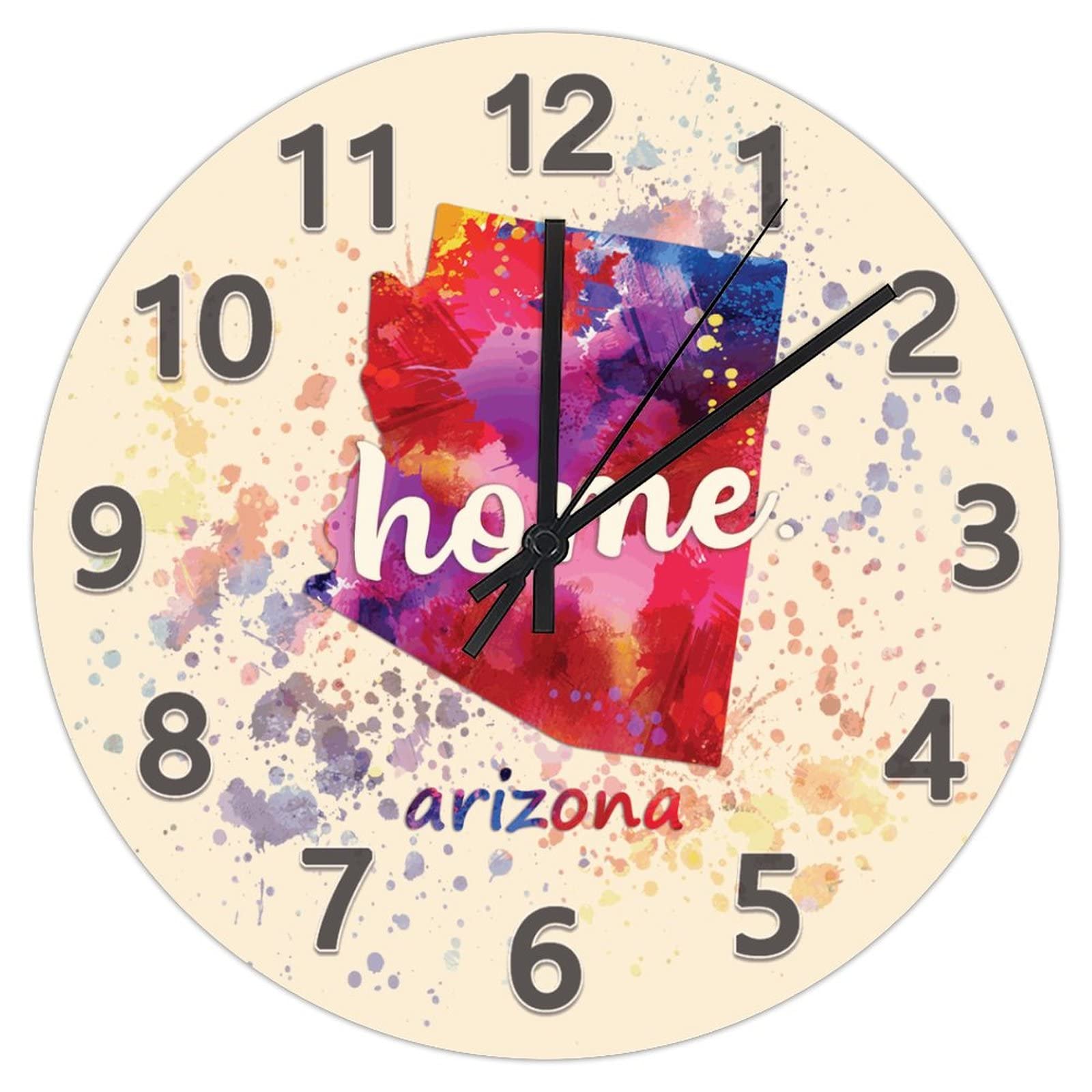 Horloge ronde Arizona en PVC de 30,5 cm avec chiffres abstraits pour la cuisine
