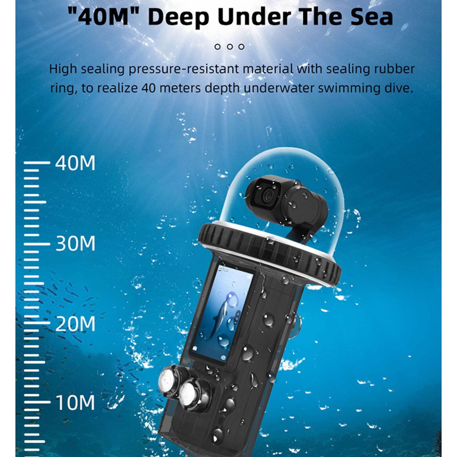 40M/131FT Waterproof Case for DJI Osmo Pocket 3 Camera,Underwater Diving Protective Shell Waterproof Housing Case Accessories Kit