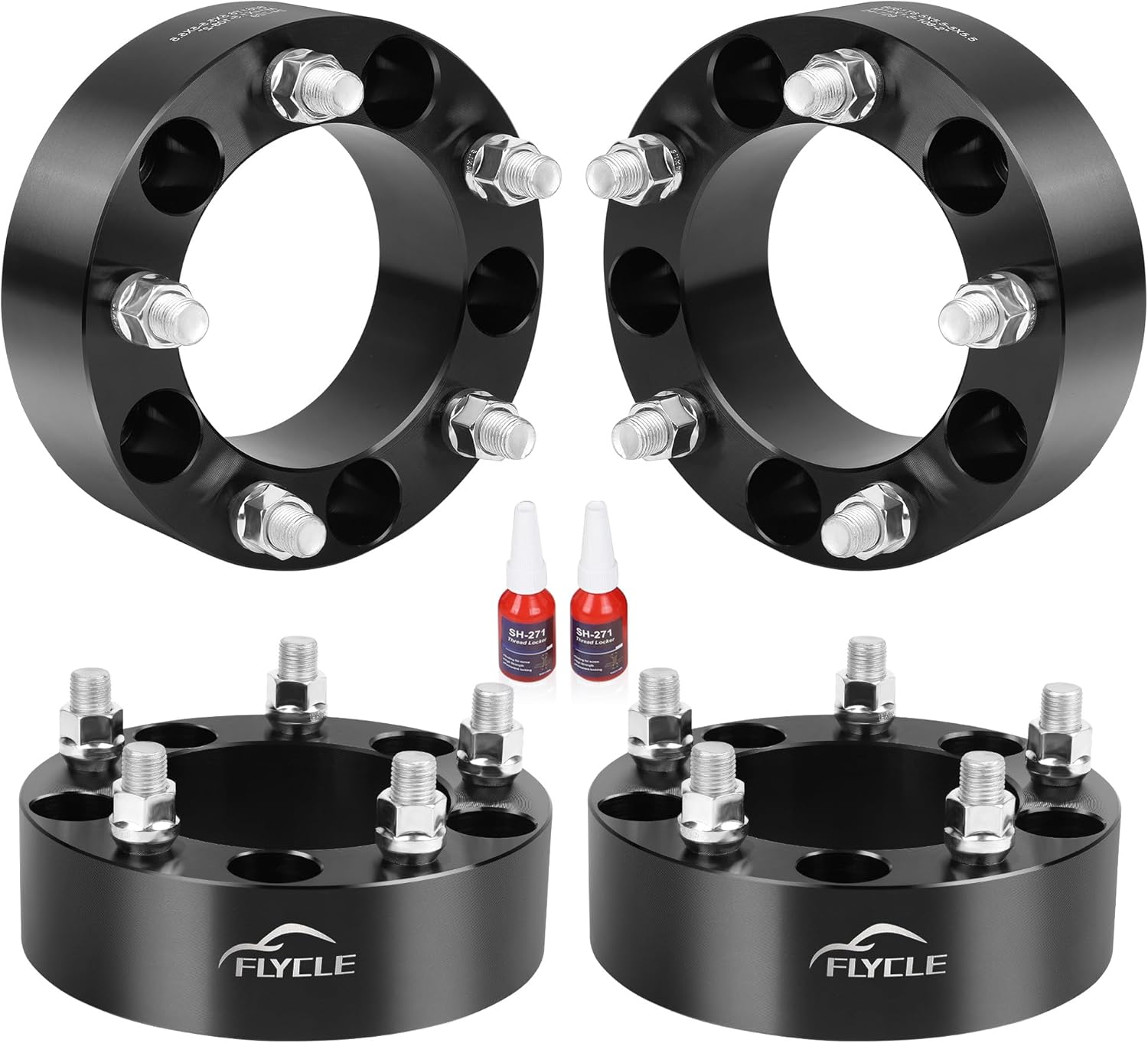 FLYCLE 5x5.5 Wheel Spacers 2 inch for 2012-2018 Ram 1500, 5 Lug 5x139.7mm 2" Forged Wheel Spacer for Ram 1500 with 14X1.5 Studs & 108mm Center Bore