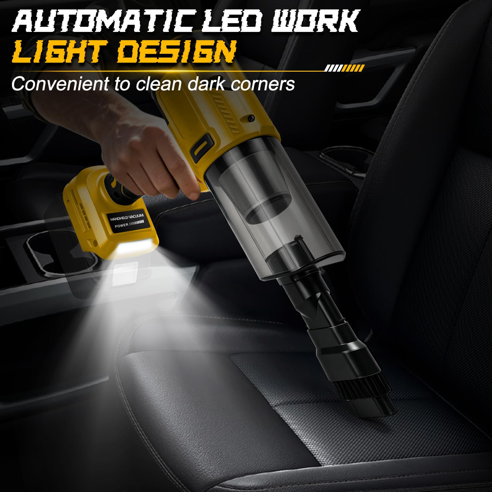 WingFly Aspiradora de mano inalámbrica compatible con batería Dewalt de 18 V, 20 V | 10KPa Mini Aspiradora Inalámbrica, Aspiradora de Coche Portátil para Coche, Hogar y Mascotas