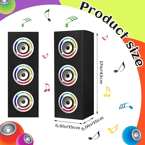 Miniatura 2 de 4 piezas de decoraciones de fiesta de los años 80 y 90, recuerdos de fiesta de hip hop, 16.5 x 5.9 x 5.9 pulgadas, cajas grandes de papel Boombox