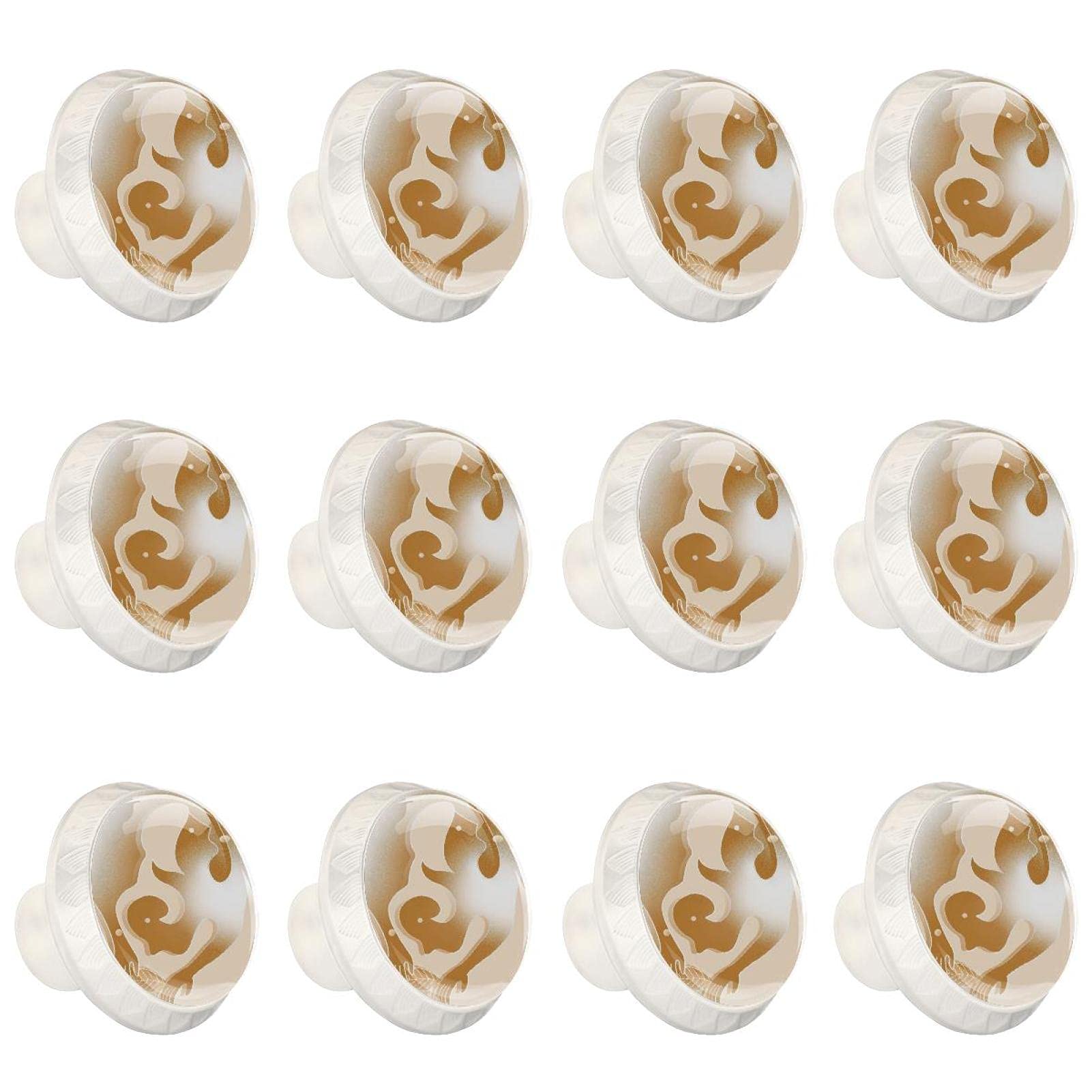 Boutons d'armoire de cuisine ronds poignée tiroir commode design abstrait lot de 12 pièces