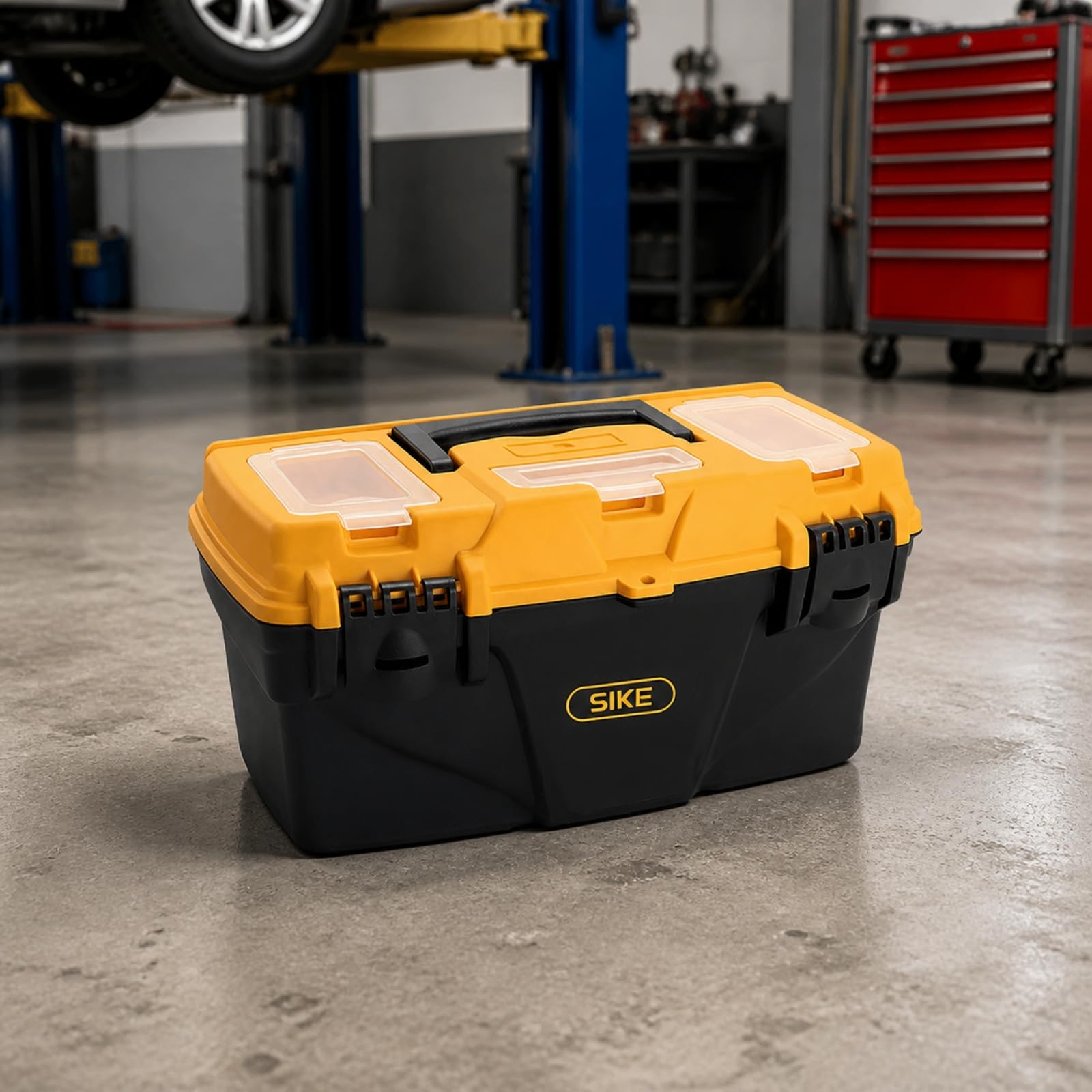 Organizador Herramientas Compacta Caja Herramientas Portátil Plástico para Garaje, Obra, Caja Herramientas PP 3015