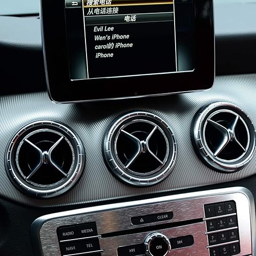 Miniatura 4 de YIWANG aleación de aluminio coche delantero aire acondicionado ventilación salida anillo ajuste para Mercedes Benz CLA GLA A B clase W176 W246