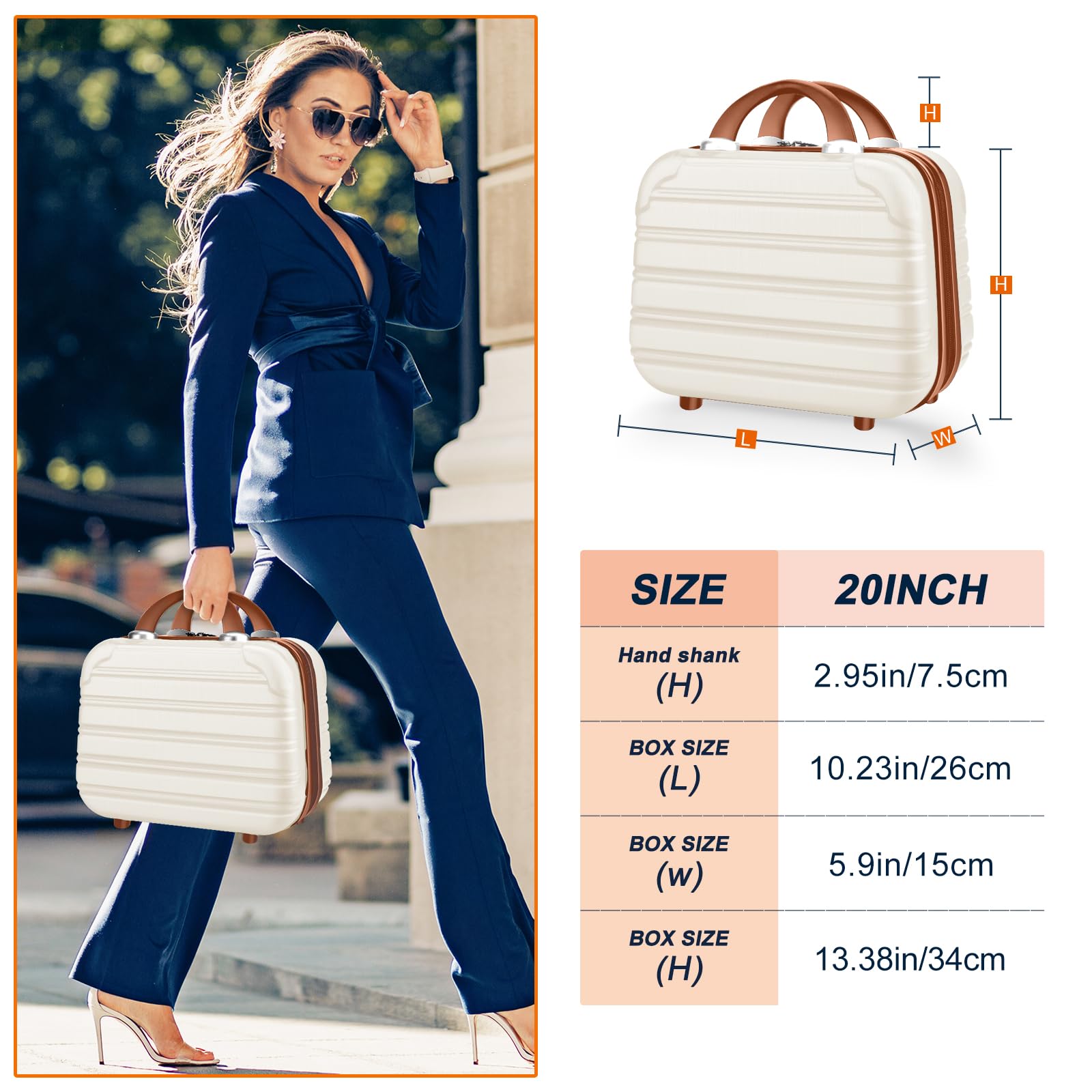 14 Inch Hard Shell Makeup Train Case Portable PC+ABS Mini Suitcase