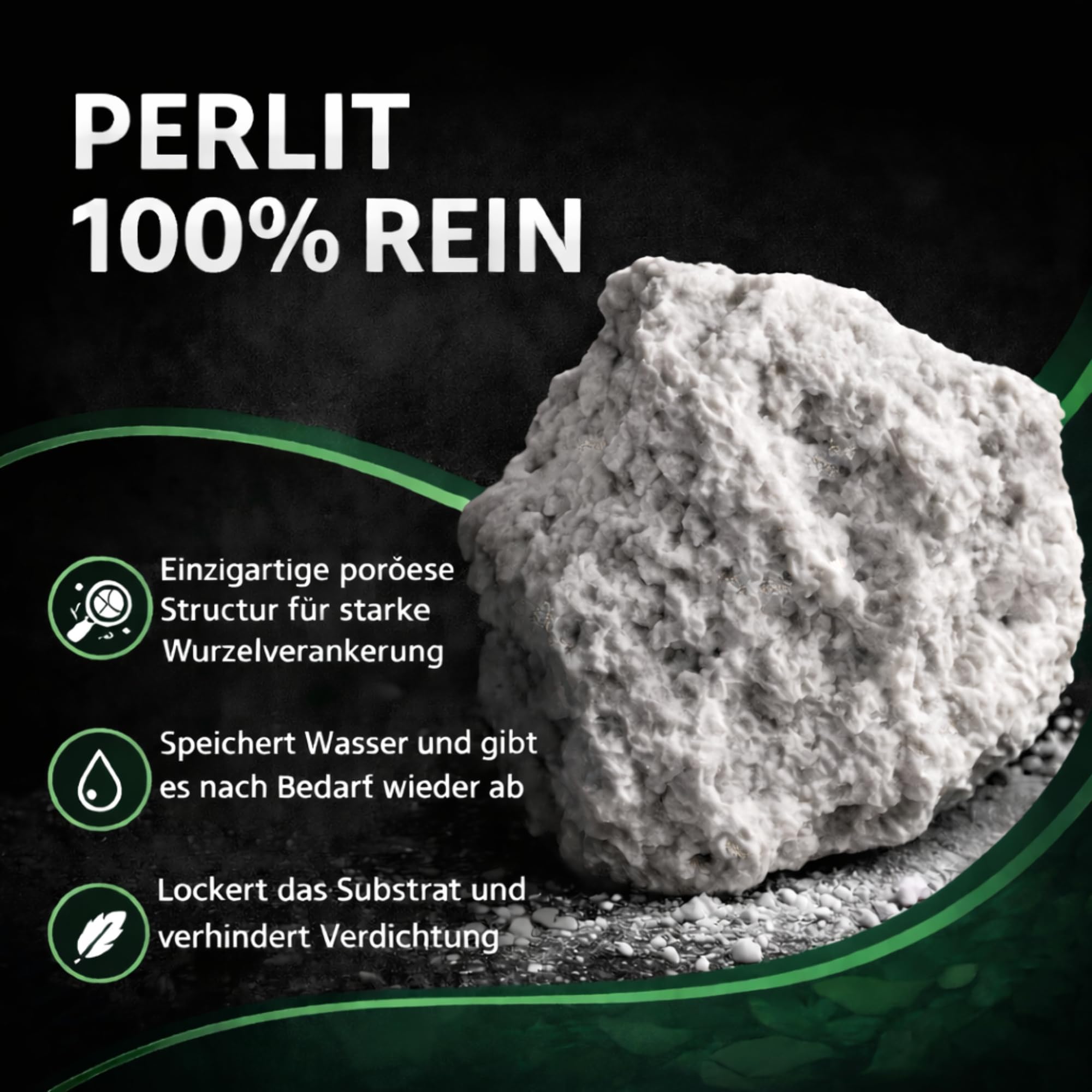 CLOROPHILLA Expandierte Perlite – Staubfrei & Angefeuchtet – Premium Perlite für Pflanzen, Aussaaterde, Hydrokultur, Zimmerpflanzen und Garten 50L