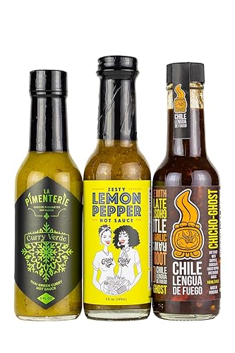 Hot Ones Línea de paquetes de calentamiento de temporada 21, paquete variado de salsa picante de sabor suave hecho con ingredientes naturales curry