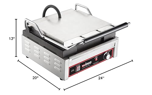 Miniatura 3 de Winco Prensa de parrilla Panini de grado comercial individual