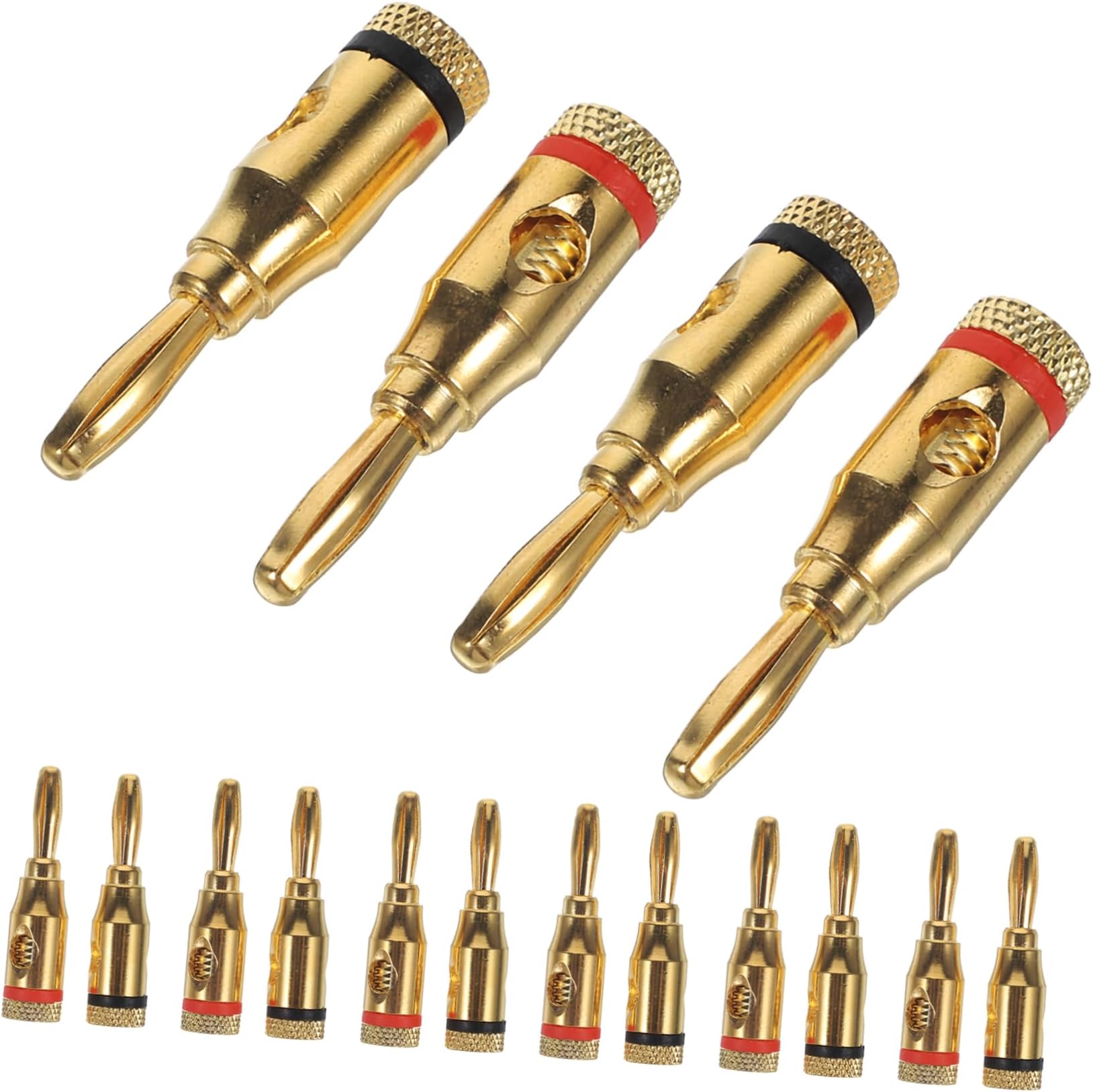 Veemoon 12pairs Plated Banana Plug Connector Speaker Wire Connectors for Audio Systems Easy Insertion and Stable Connection for Enhanced Performance