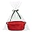 Pro Goleem Small Woven Basket with Gift Bags and Ribbons Durable Baskets for Gifts Empty Small Rope Basket for Storage 12X 8 X 5 Baby Toy Basket with Handles, Red