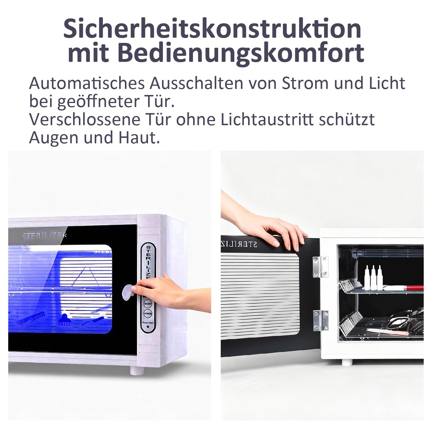 Kurflo UV Sterilisator, 12L mit hoher Kapazität Nagelwerkzeuge, UV & Ozon Doppel-Desinfektion – Smart Bedienung – Für Haushalt, Babyflaschen, Handtücher, Kosmetikstudio, Nagelsalon, Friseurbedarf