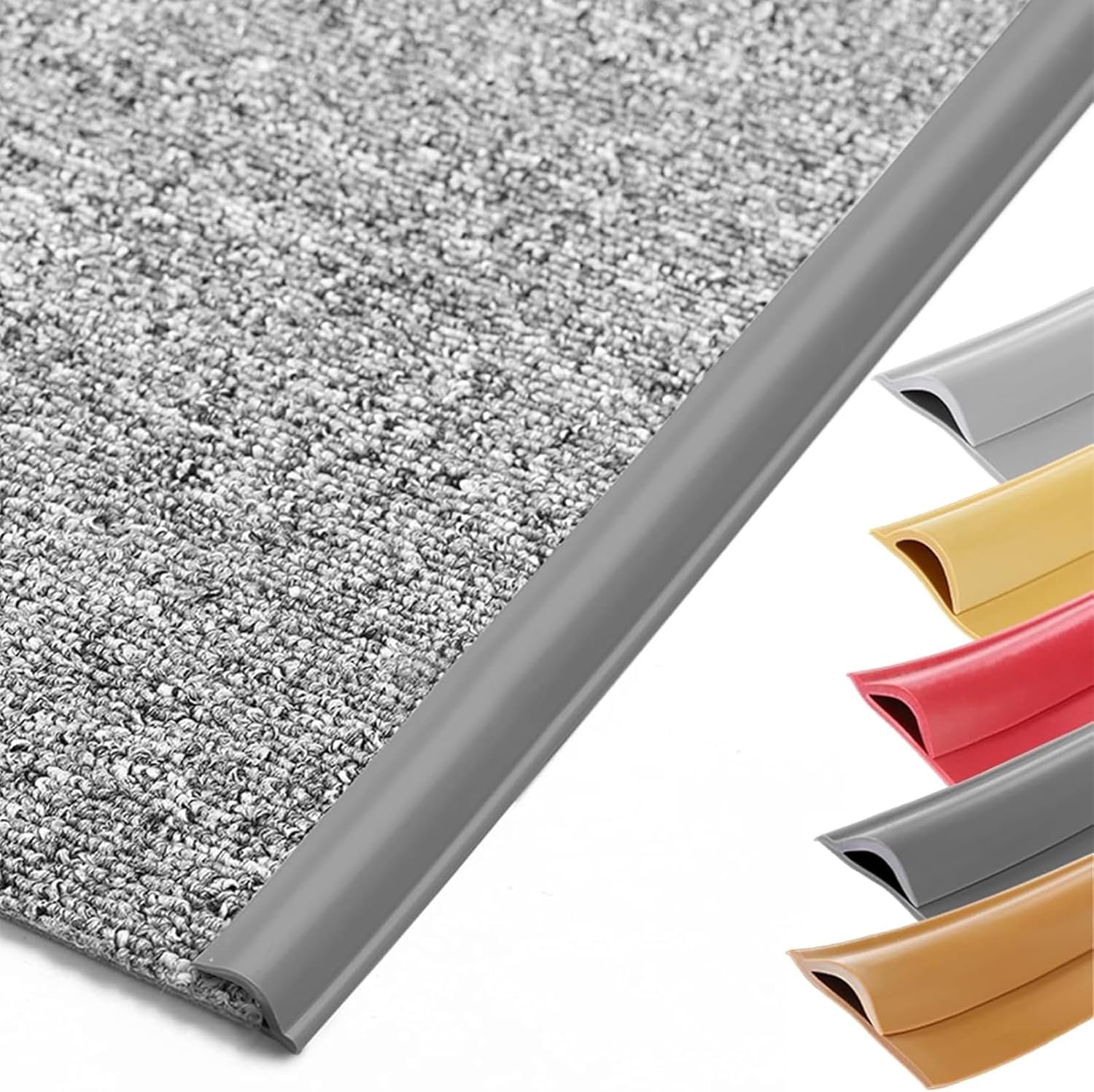 Self Adhesive Carpet Edge Trim Strip PVC Floor Transition Strip for Wood to Carpet Edge Safety Protector Home Office School
