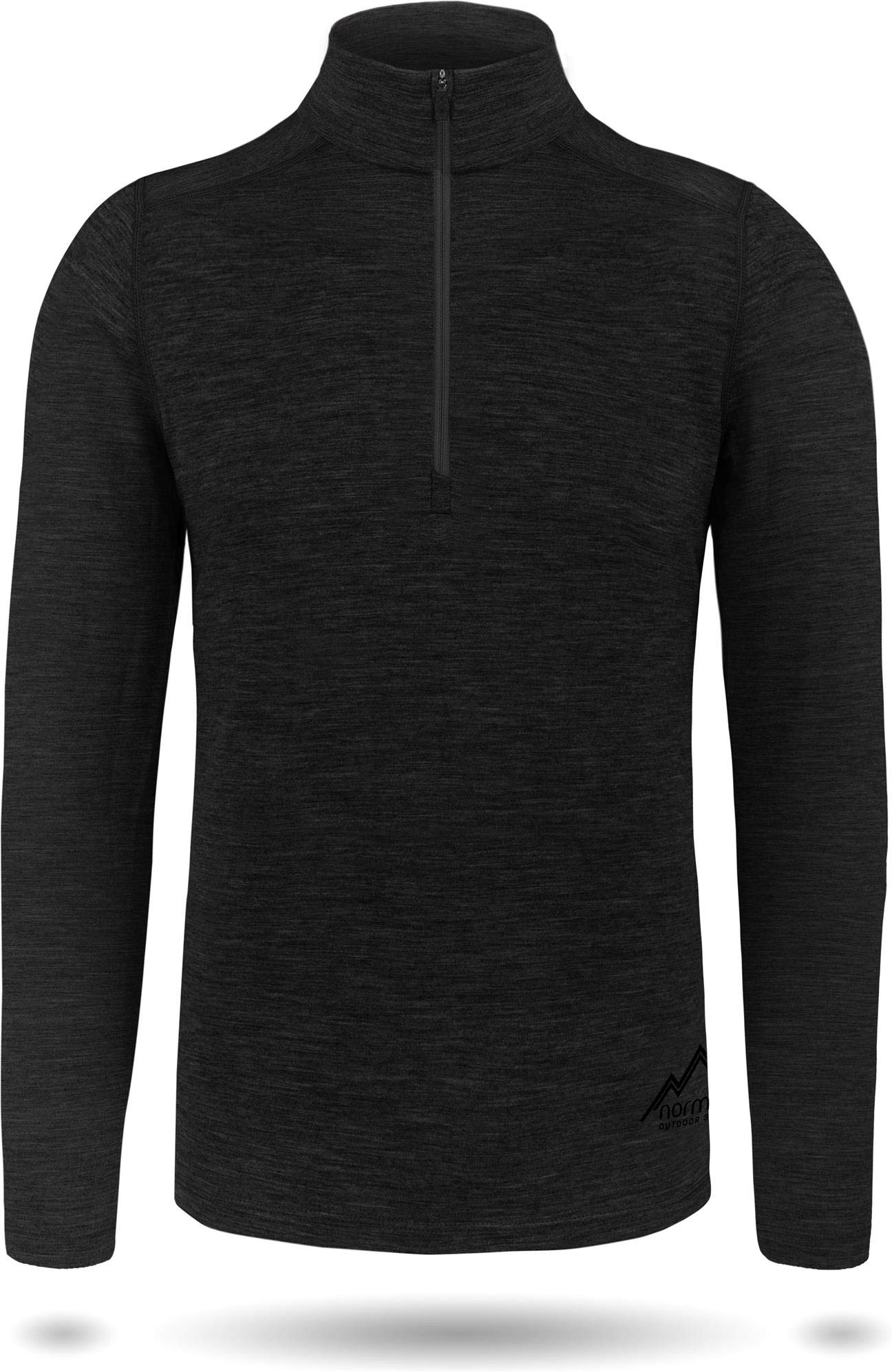 normani Herren Thermounterwäsche-Set 100% Merinowolle Pullover mit YKK-Reißverschluss und Thermounterhose