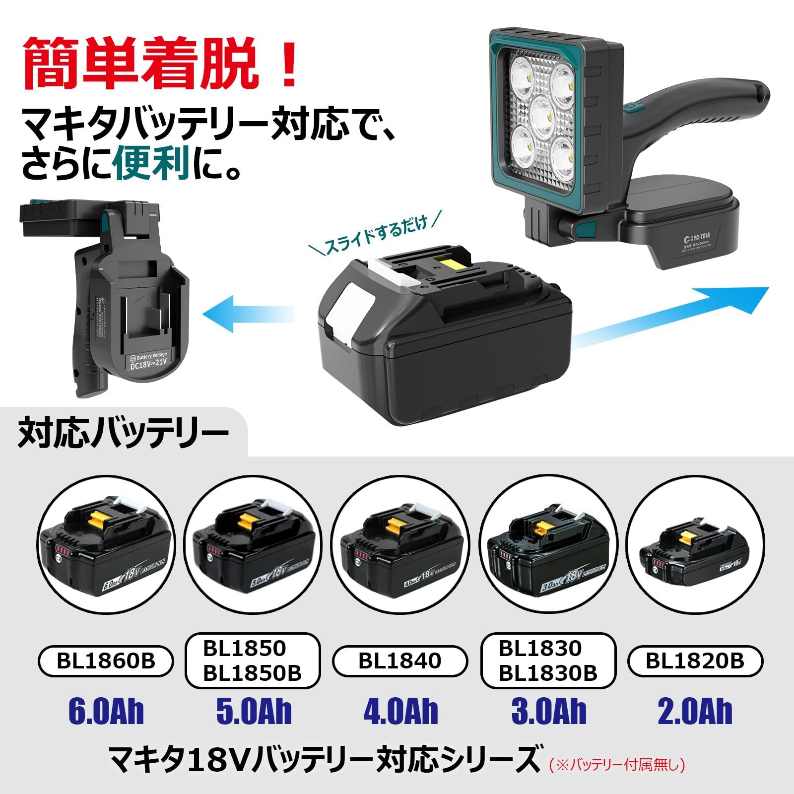 Amazon.co.jp: GOODGOODS YC-T01A LED Work Light, 2,200 lm