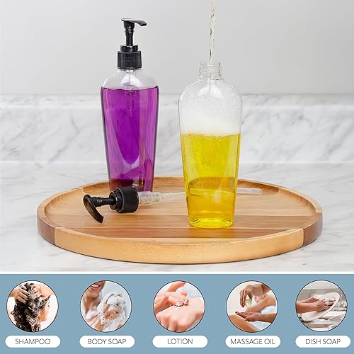 Miniatura 3 de Cornucopia - Botellas de loción de plástico transparente de 8 onzas con dispensadores de bomba (paquete de 8) recipientes vacíos para loción, jabón