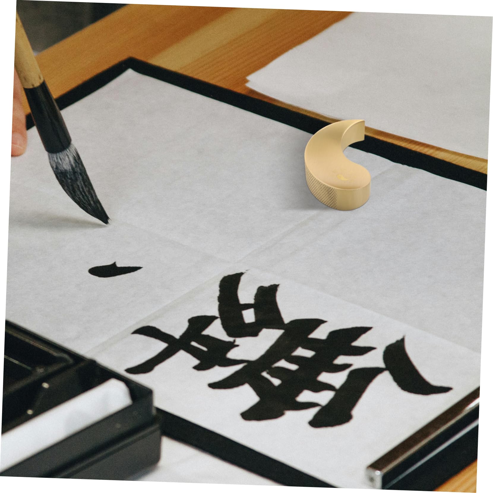 NUOBESTY 3pièces Presse-papiers Laiton Pour Presse-papiers Laiton Massif Pour Écriture Chinoise Décoration Intérieure Pratique De Et