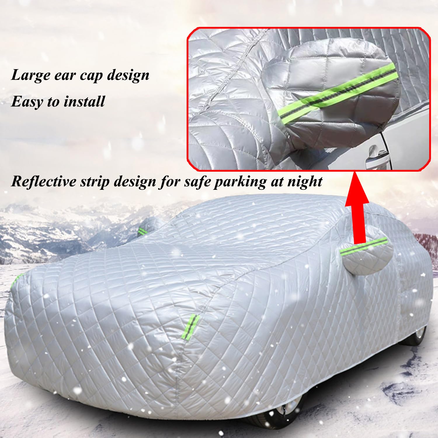 Épaisse Bache Anti Grele Voiturepour Hy ndai Kona SUV Housse de Voiture Anti-Grêle avec Bandes Réfléchissantes,Protection Totale Contre Les Intempéries,Personnalisable