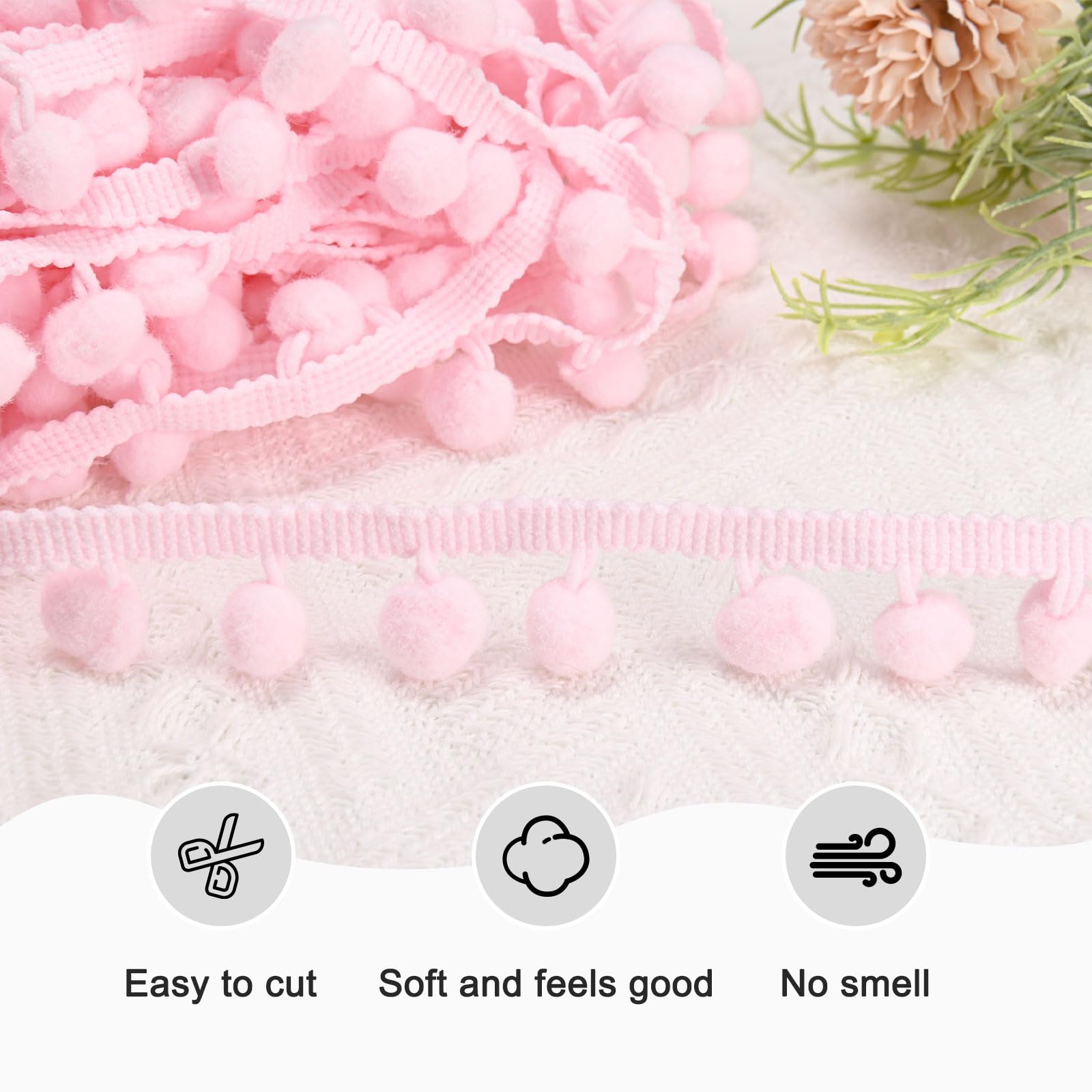 M METERXITY Pom Pom Ball Fringe Trim - Image 2