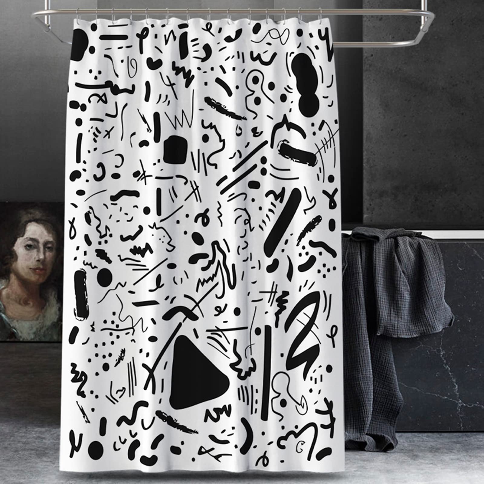 Rideau douche polyester graffiti KnSam pour salle de bain moderne