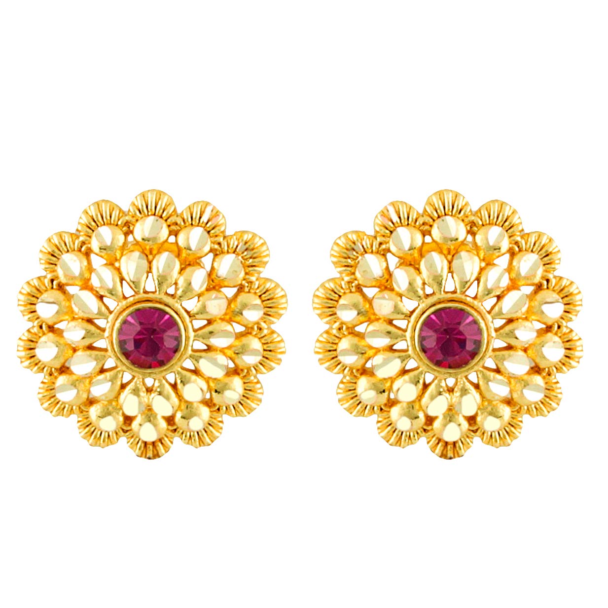 MEENAZ Traditional Temple 1 One Gram Gold Studs 18k Brass Ethnic South Indian Meenakari Antique Screw Back Round Stud Pink Earrings Combo Set Pack For Women girls Latest -GOLD EAR RINGS STUD-M113 (B08THT5DTT) Amazon Price History, Amazon Price Tracker
