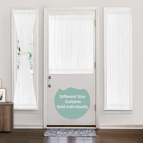 Miniatura 7 de HOMEIDEAS Cortinas transparentes para puerta, cortinas para puerta lateral para ventana pequeña, cortinas de ventana de puerta lateral para puerta