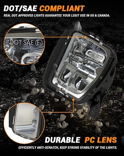 Miniatura 4 de 4X4FLSTC Luces antiniebla LED aprobadas por DOT compatibles con Dodge Ram Pickup 1500 2013 2014 2015 2016 2017 2018 parachoques conducción