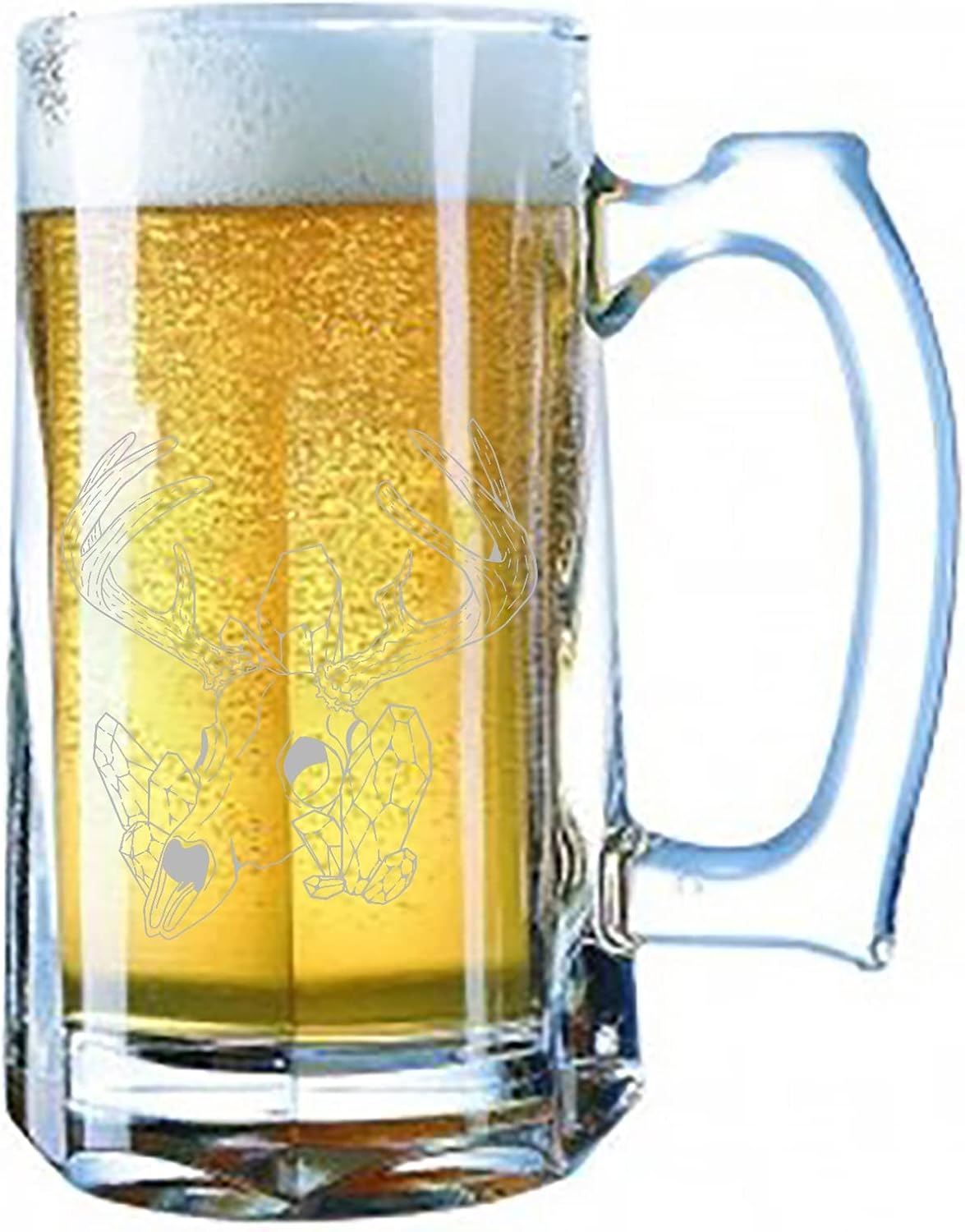 Hat Shark Desert Skull with Crystals - Giant Engraved Beer Stein Mug, 28 oz