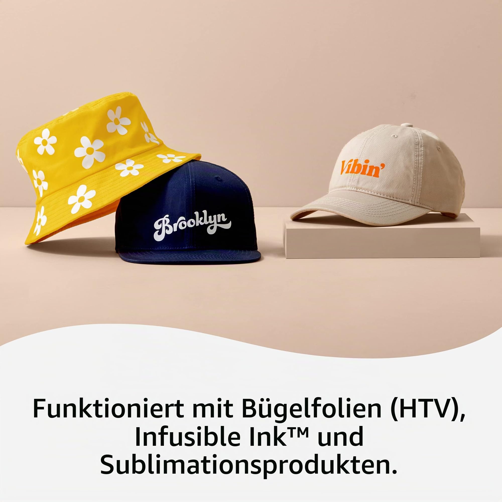 Cricut Hutpresse | 12,7 cm x 7,6 cm (5 x 3 Zoll) gebogene Heizplatte | Erwärmt bis zu 205 °C | Bluetooth-fähige gebogene Hitzepresse zum Aufbügeln von Vinyl (HTV),Infusionsfähige Tinte und Sublimation