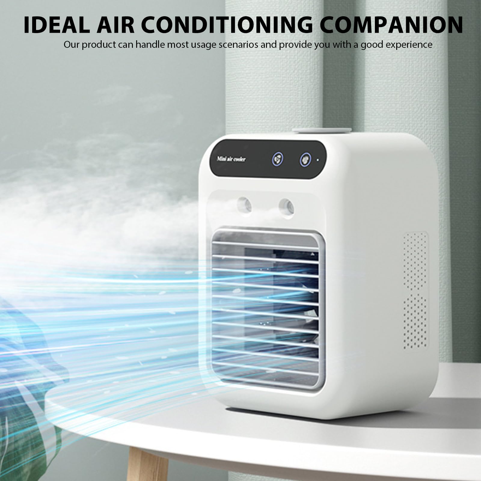 Mini Condizionatore Portatile, Raffreddatore d'aria Portatile, Ventilatore Ricaricabile USB Evaporazione Depuratore con 2 Modalità, Climatizzatore Silenzioso per Casa Ufficio(White)