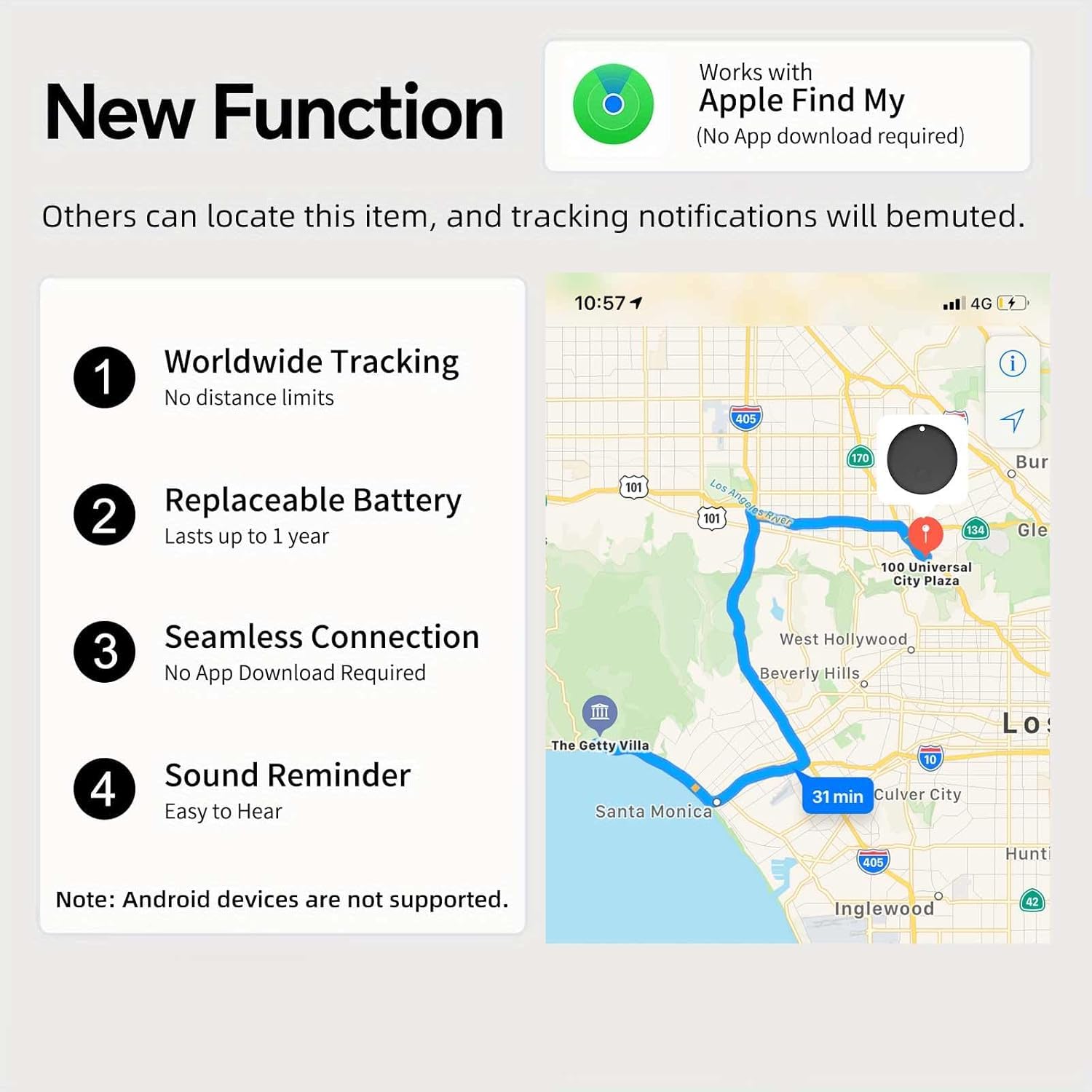 Mini GPS Tracker Ohne Monatliche Kosten & ABO, Kompatibel mit Apple Find My (iOS), für GPS Tracker Auto, Kinder, Fahrrad, Schlüsselfinder, Hund, Katze, Koffer Tracker - 2er Pack