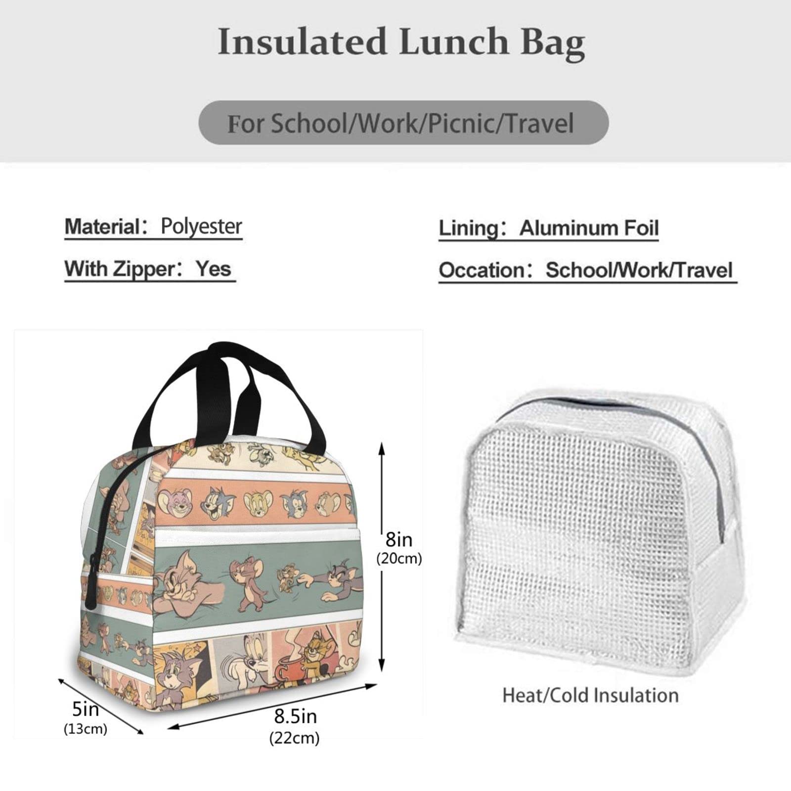 Amazon | トムとジェリー 保冷 がま口 ランチバッグ ブラック お弁当箱