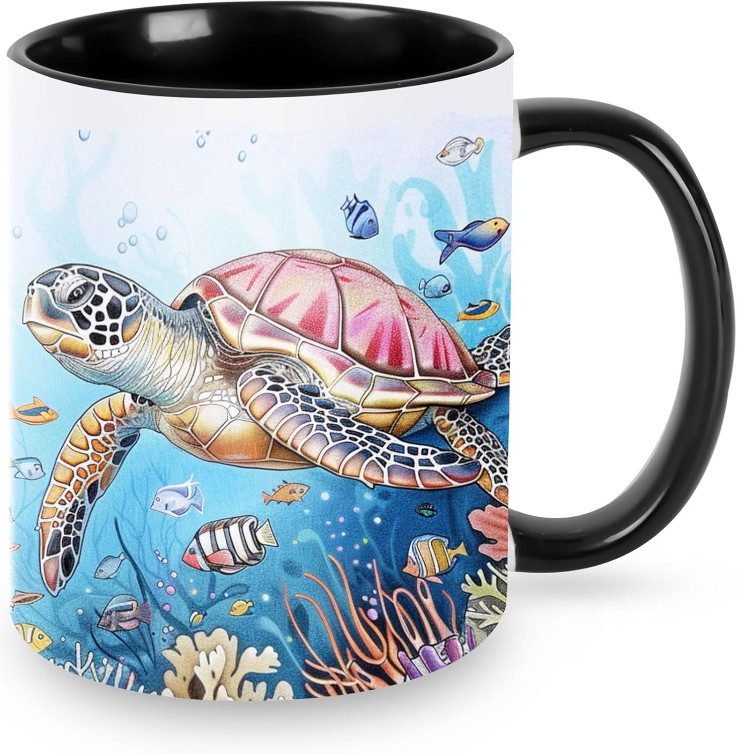 Sea Turtle Coffee Mug 11 Ounces Funny Ceramic Cup Mug Coffee Cup for Women Men Applicable Microwave Decor