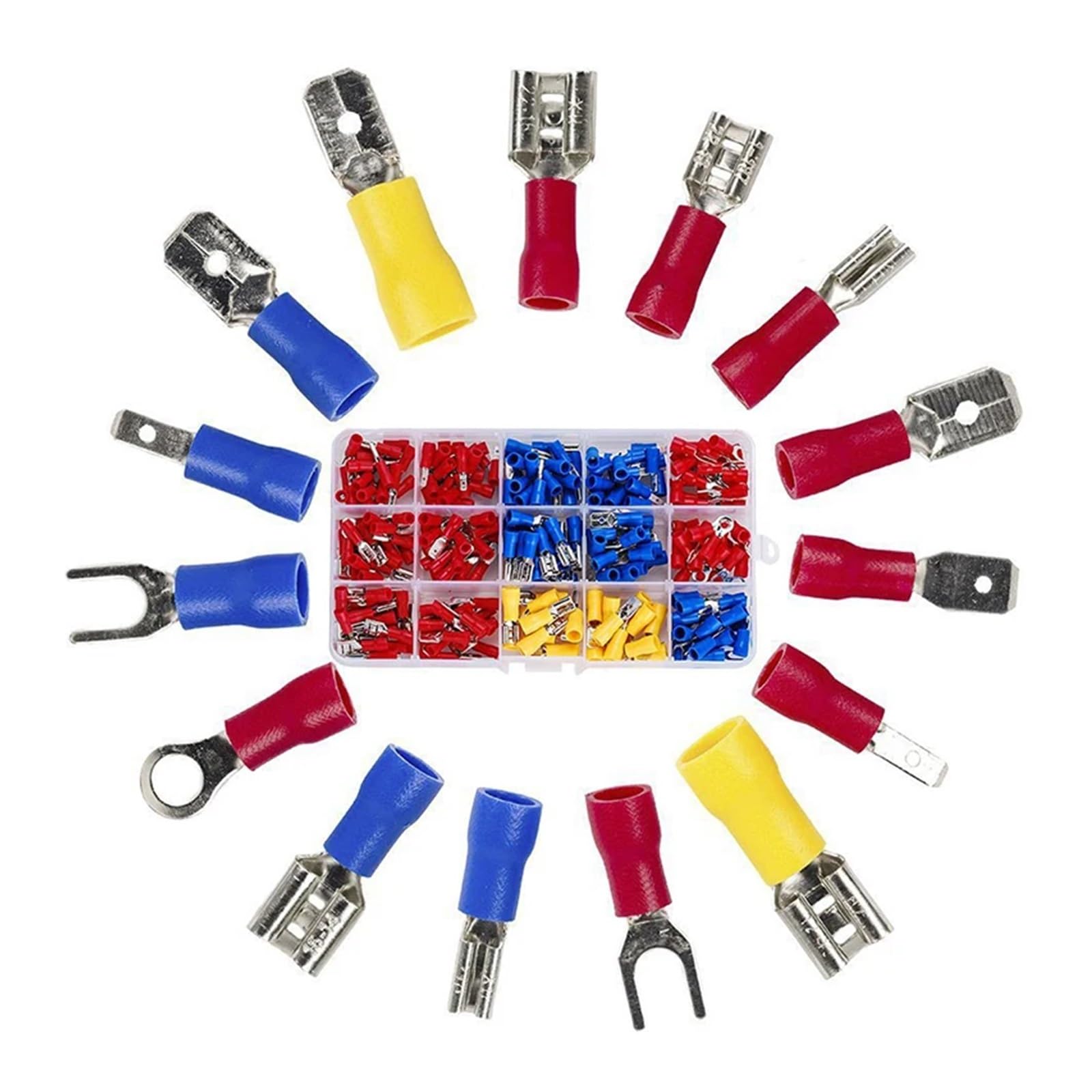 280 pz Terminali Isolati Forcella Connettore del Cavo Filo Elettrico Crimpare Anello di Testa Forcella Set Capicorda Arrotolato Crimpare con Pinza