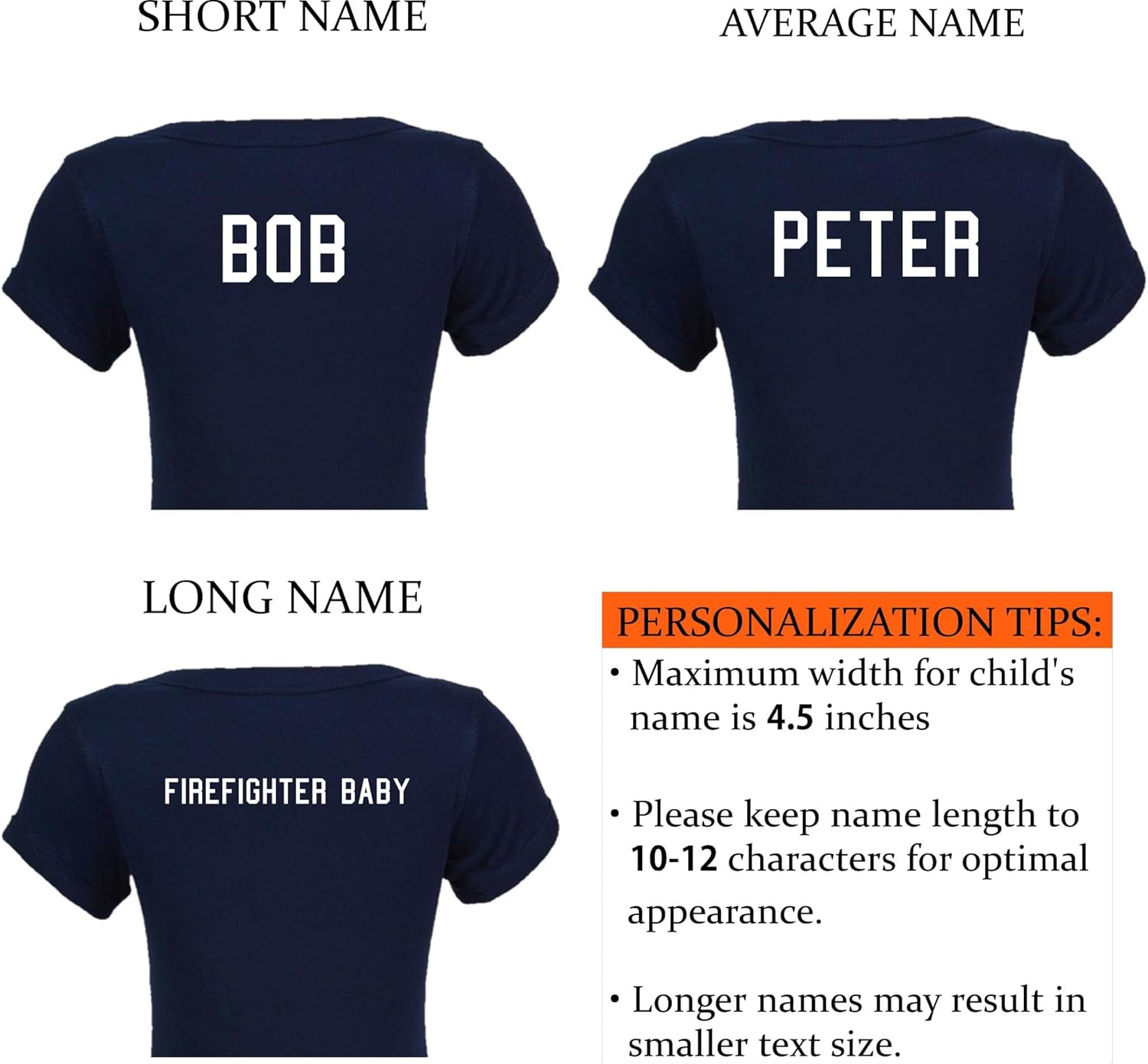 Firefighter Original Personalized Navy Baby Bodysuit - Image 7