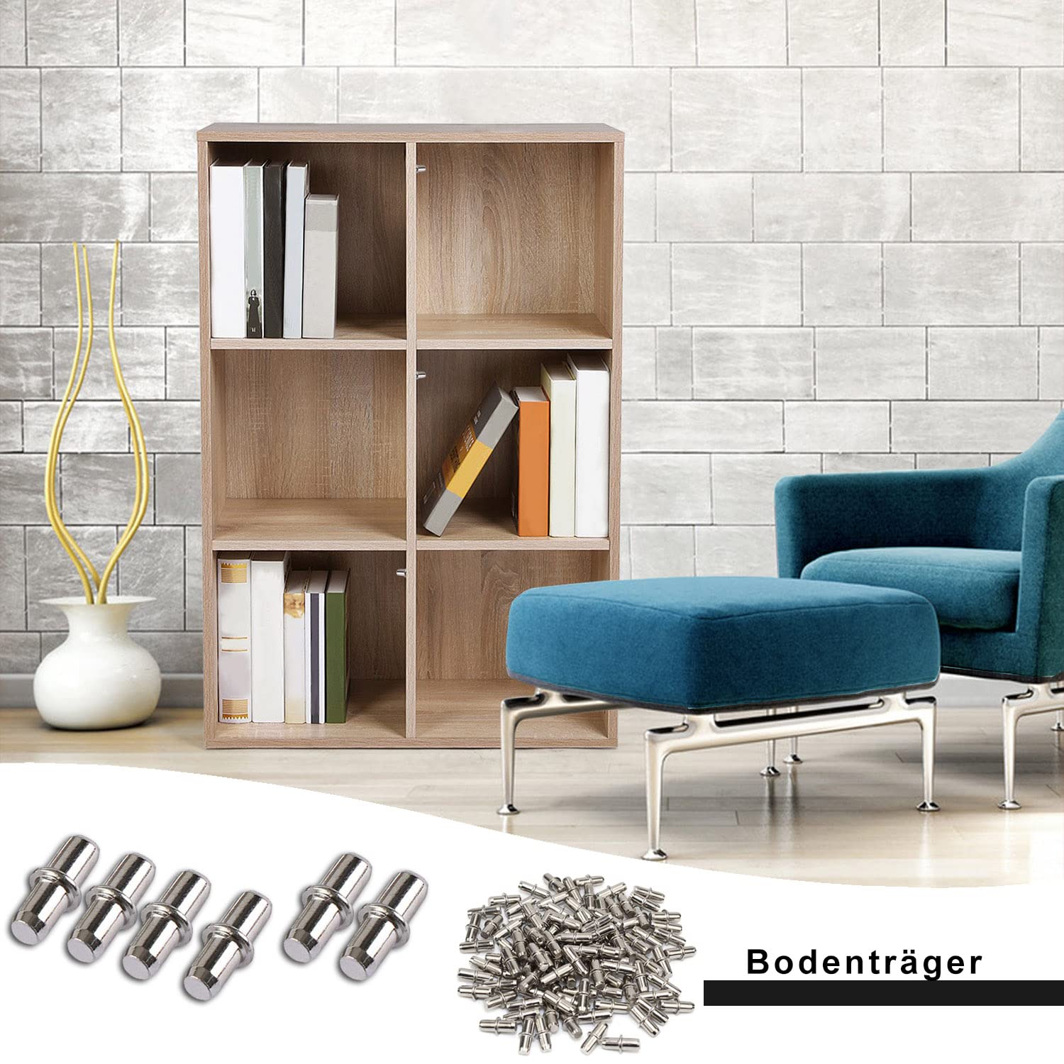 20 Pezzi Supporti Mensola A L In Acciaio Inox - Perni Da 5mm Per Mensole Vetro O Legno - Foto 6