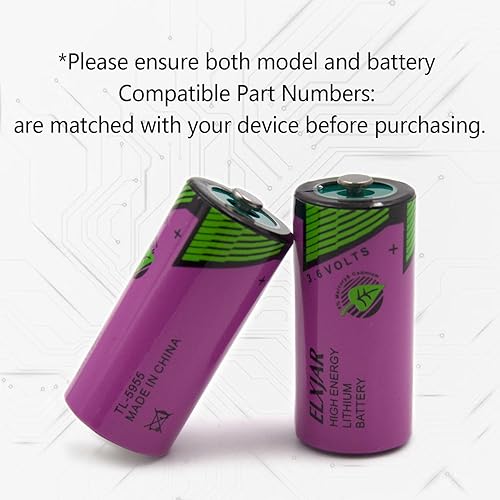 Miniatura 4 de elxjar Paquete de 2 baterías de repuesto TL-5955 de 3.6 V 2/3AA para Tadiran TL-2155 TL-4955 TL-5155 TL-5955, Xeno XL-055F, Comp-100 batería de