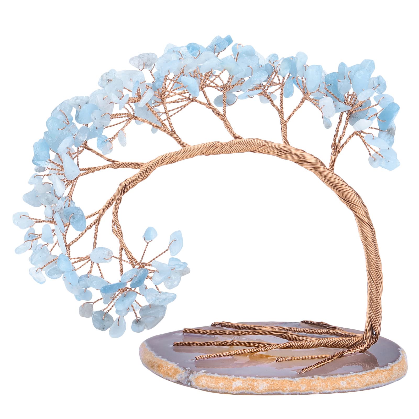 Nupuyai - Albero di cristallo con pietre preziose, decorazione per il salotto Feng Shui, Rosa porpora