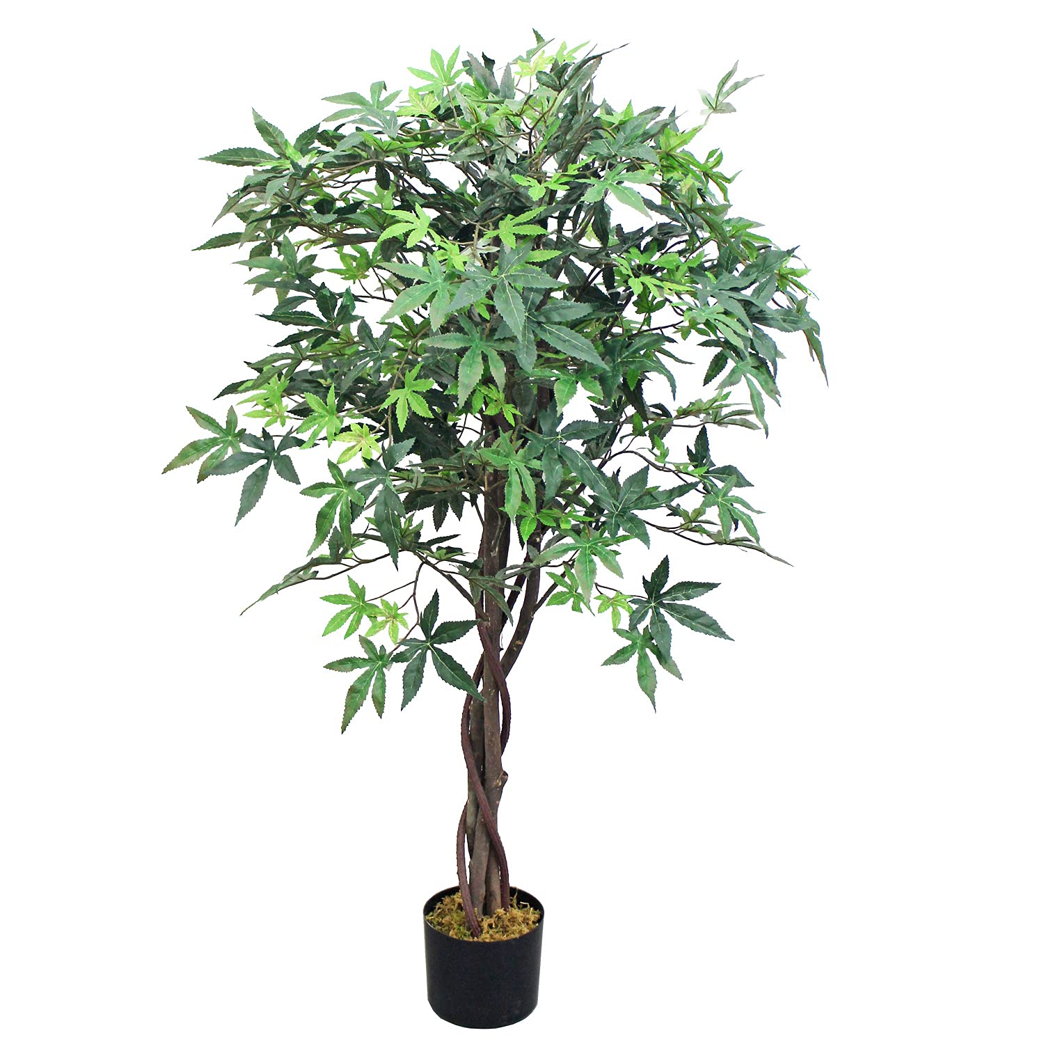 Decovego Erable Plante Arbre Artificielle Artificiel Plastique 120cm avec Bois Véritable Domaine Interne