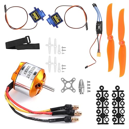 VGEBY Juego de accesorios de avión a control remoto RC 2212 KV2200 Motor 6035 Hélice Servo 30A ESC XT60 Set de motor sin escobillas y Esc