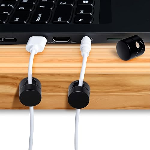 Miniatura 123 de 3 juegos de soportes de cargador para cables, soportes de anclaje de cable ajustables plateados, clips de cable de metal adhesivos, organizadores de