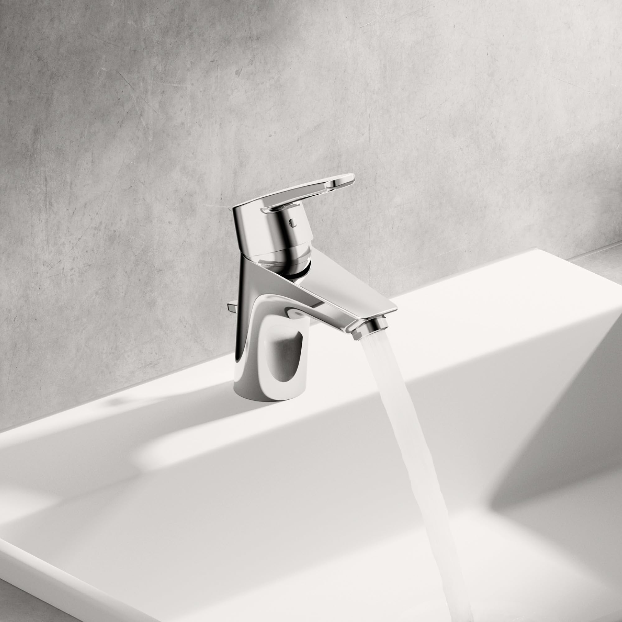 Mezclador de lavabo HANSA HANSAPOLO, con desagüe automático, proyección: 103 mm, 51402293