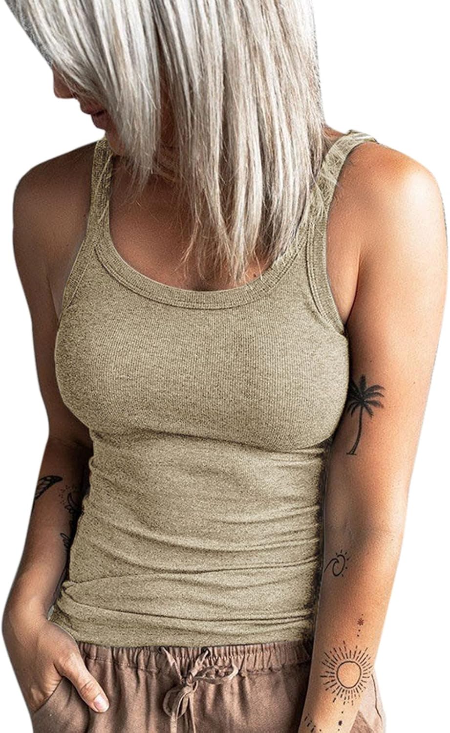 Running Geribbelde Tank Top Voor Vrouwen Y2K Gym Slim Fit