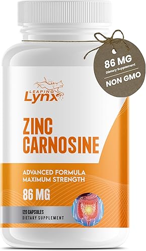 Zinc Carnosine 86 mg  Complejo de zinc + L-carnosina clínicamente estudiado para revestimiento intestinal y apoyo estomacal  120 cápsulas