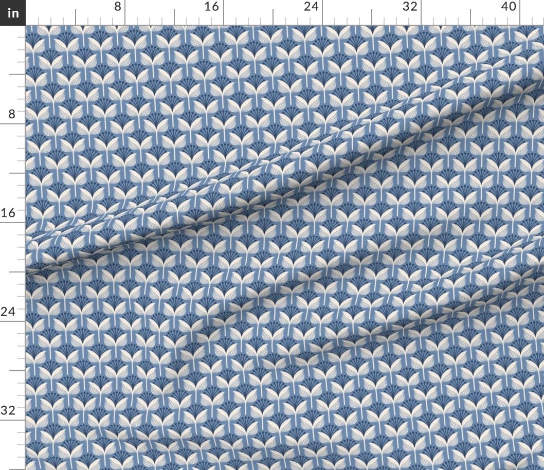 Spoonflower Fabric - Small Flowers Modern Art Deco Printed on Petal Cotton Fabric Fat Quarter - Sewing Quilting Apparel Crafts Decor