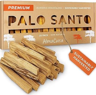 Palo Santo Premium Sticks (20), Smudging Incense High Resine, Pure Palo Santo Wood Certified from Peru. Ethically Sustainably Harvested. Protection, Meditation, Spiritual Cleansing